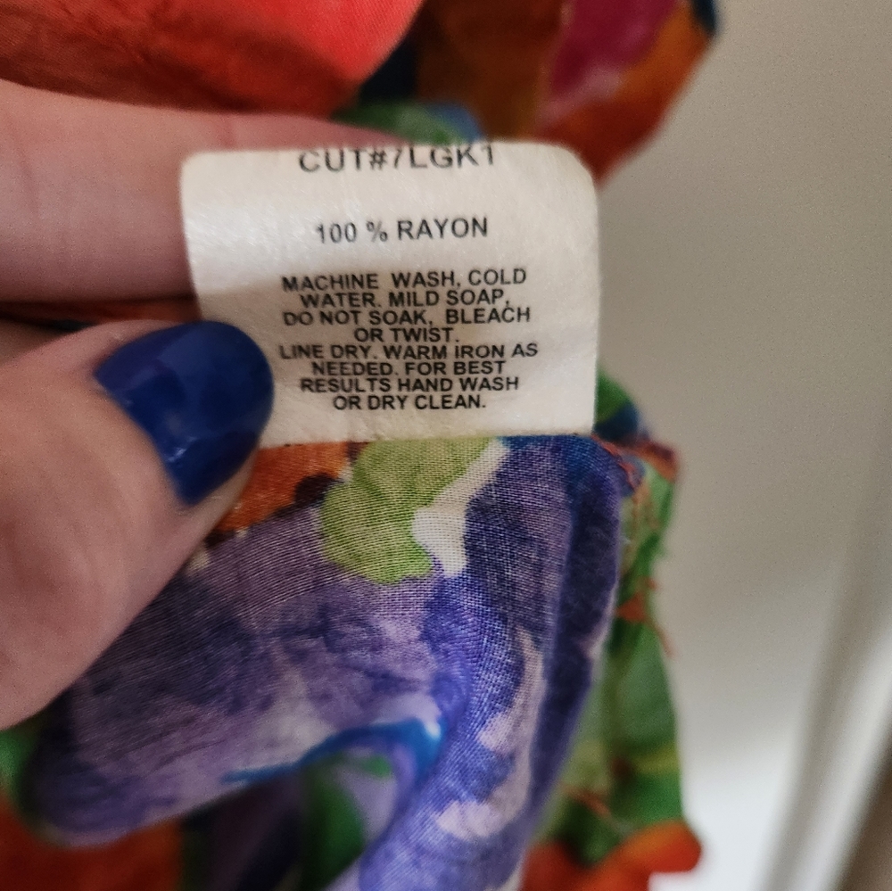 Vintage Jams World dream garden floral print Hawaii art-to-wear rayon medium - Picture 5 of 10